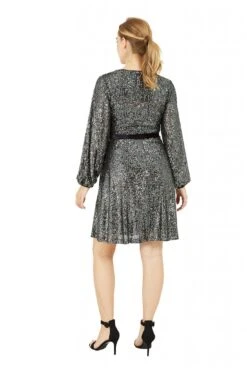 Yumi Black Sequin Wrap Dress With Velvet Tie -Liquosmi Store 00udyht0 14464