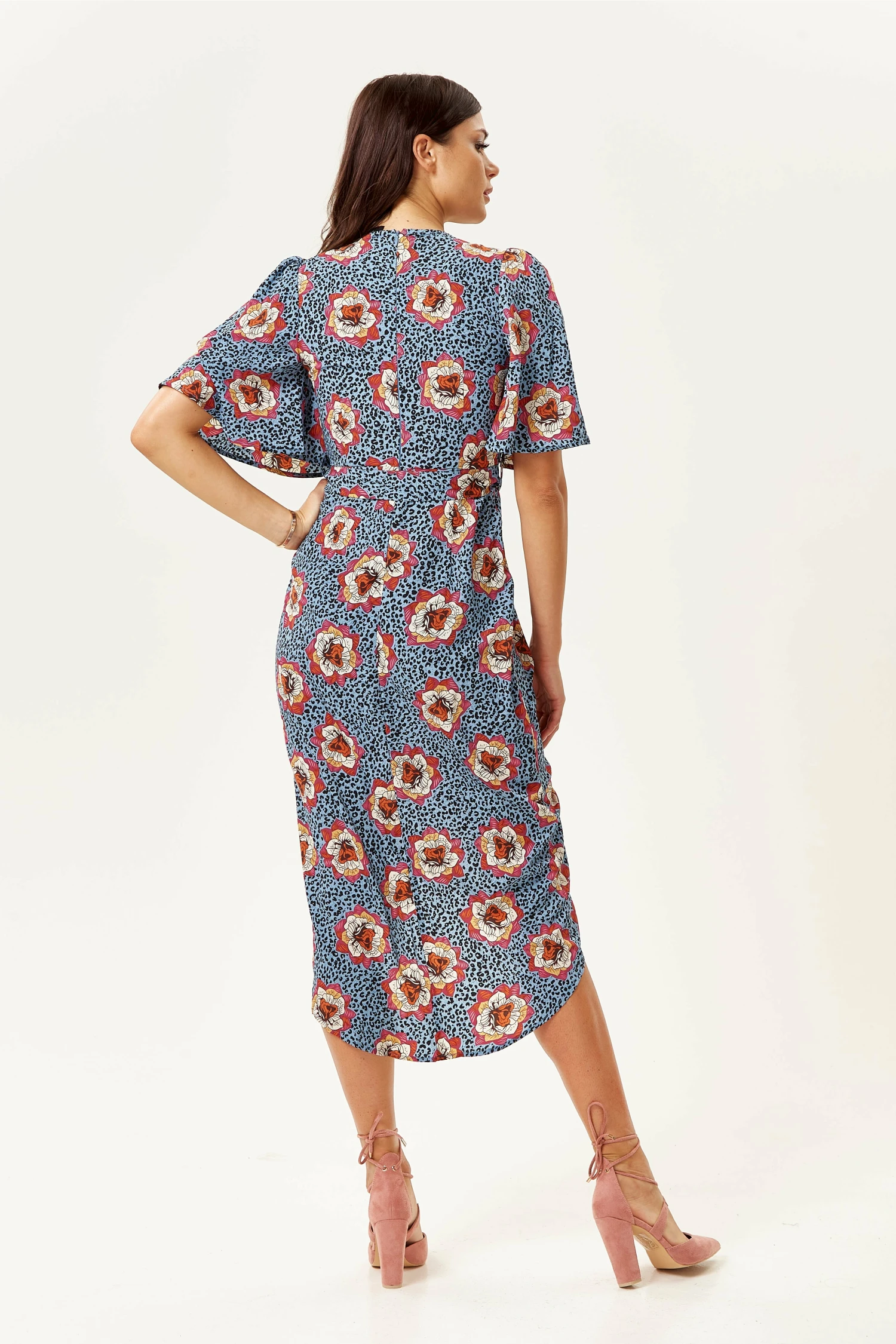 Liquorish Divine Grace Midi Wrap Dress Floral Leopard Print 4 Liquorish Divine Grace Midi Wrap Dress Floral Leopard Print - Image 4