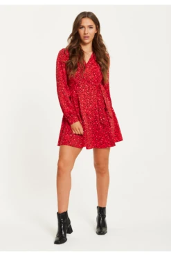 Liquorish Heart Print Mini Wrap Dress -Liquosmi Store 1FFt4ckM 14954
