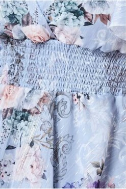 Goddiva Layered Floral Midi Flutter Sleeves - Bluefloral -Liquosmi Store 1HtlErHx 15436