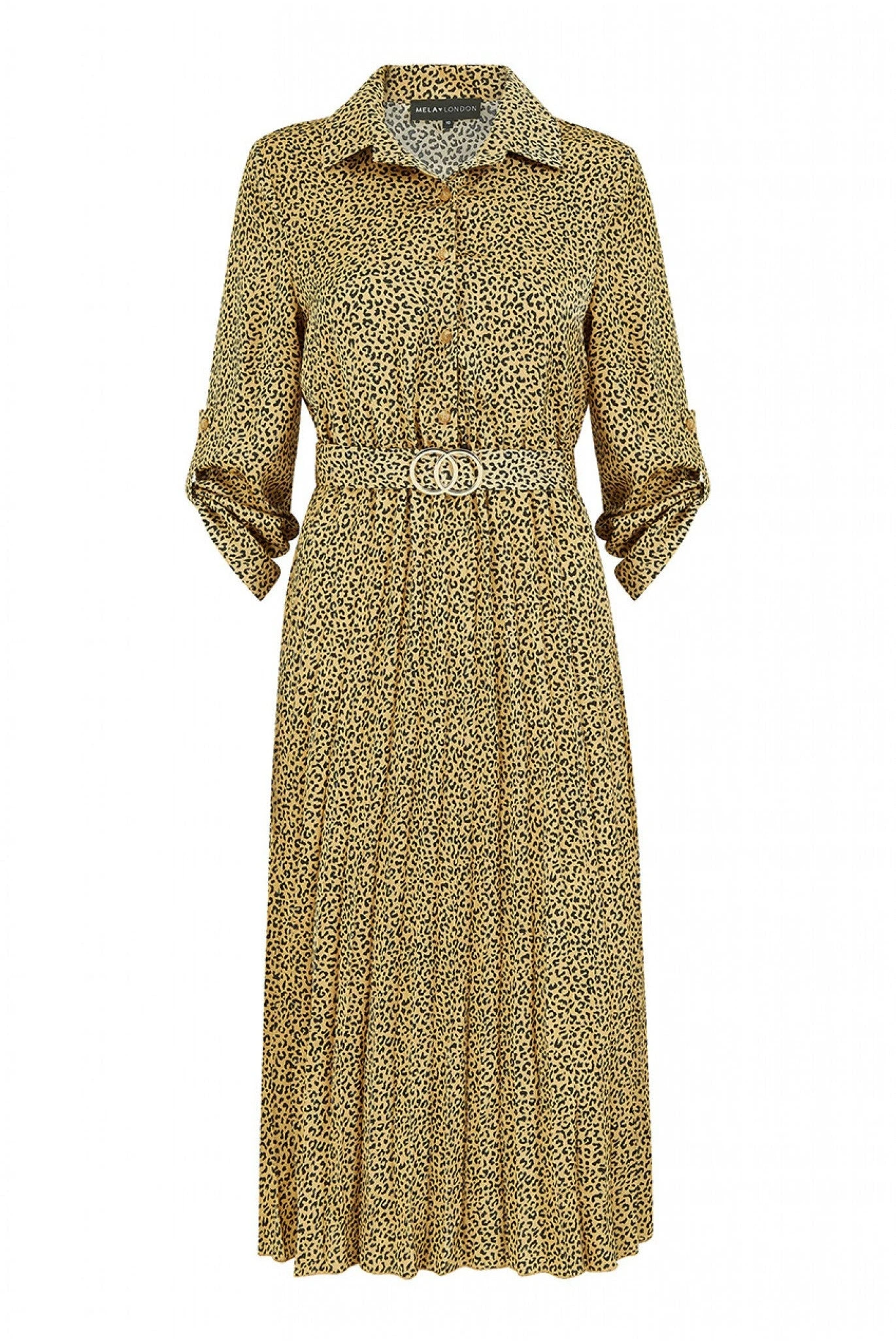 Mela London Satin Mini Leoaprd Print Belted Shirt Dress 3 Mela London Satin Mini Leoaprd Print Belted Shirt Dress - Image 3