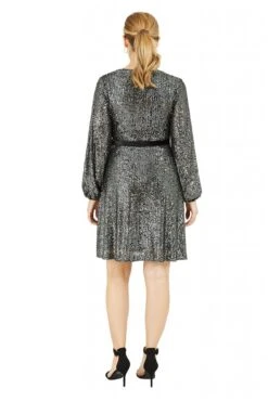 Yumi Black Sequin Wrap Dress With Velvet Tie -Liquosmi Store 1ZqYrZ7O 14464