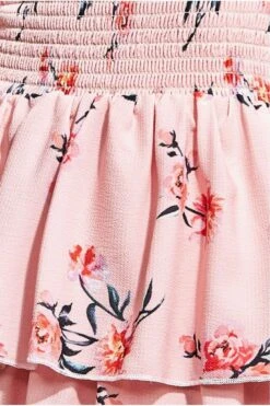 Goddiva Layered Dipped Hem Floral Maxi - Peach -Liquosmi Store 4de3by04 9918