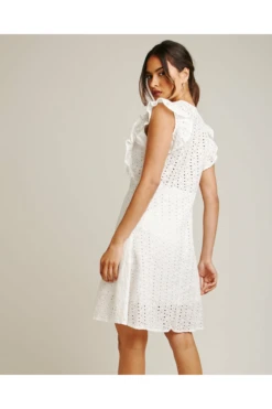 Dusty Pink Wrapped Broderie Dress | White -Liquosmi Store 5O0BdieU 11556