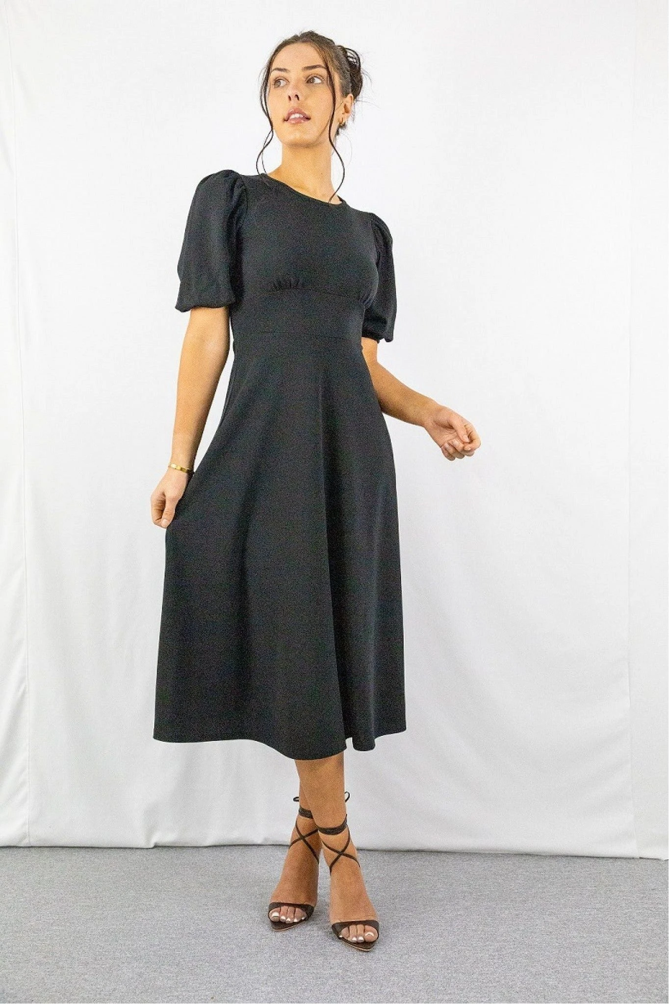 Signage Black Round Neck Mini Dress 3 Signage Black Round Neck Mini Dress - Image 3