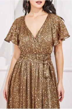 Goddiva Wrap Printed Chiffon Maxi Dress - Animal Print -Liquosmi Store 9fqSblAi 14678