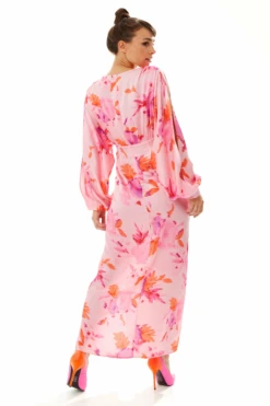 Liquorish Floral Print Maxi Dress In Pink With Sleeve Slits -Liquosmi Store AQbDLD5j 10688