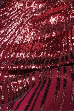Goddiva Shooting Star Sequin Maxi Dress - Burgundy -Liquosmi Store BRJobMUL 11694