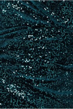 Goddiva Sequin & Velvet Bardot Midi Dress - Emerald -Liquosmi Store BiDxbvPr 13135