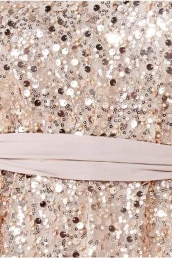 Goddiva Naked Sheer Sequin Dipped Hem Mini - Champagne -Liquosmi Store BtSJkyYk 13396