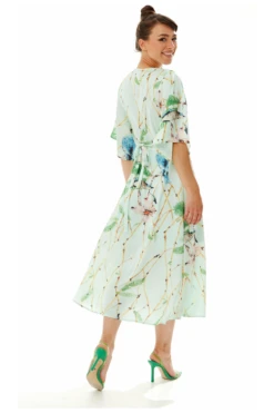 Liquorish Bird Print Maxi Wrap Dress In Mint Green -Liquosmi Store CQTTDHre 10670