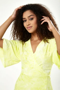 Liquorish Midi Wrap Dress In Yellow 7 Liquorish Midi Wrap Dress In Yellow -Liquosmi Store DNixOeSF 8890