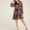 Dusty Pink Hawaii Print Smock Dress | Purple