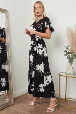 Lilura London Wrap Front Maxi Dress In Black Floral Print 8 Lilura London Wrap Front Maxi Dress In Black Floral Print -Liquosmi Store EdmbhEfL 15687