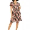 Mela London Red Floral Wrap Over Dress