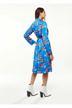 Liquorish Floral Print Shirt Dress In Bright Blue -Liquosmi Store IdU31zEa 8272