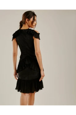 Dusty Pink Embroidered Layered Pleated Dress -Liquosmi Store IiP9WURr 11584