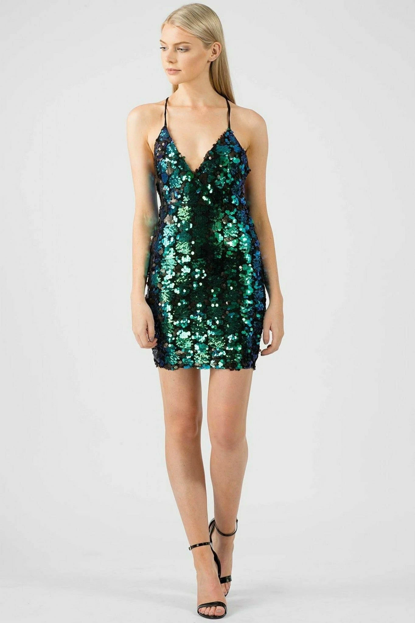 Aftershock London Mesh Sequin Wrap Dress 6 Aftershock London Mesh Sequin Wrap Dress - Image 6