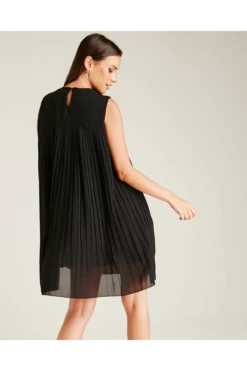 Dusty Pink Pleated A-line Mini Dress -Liquosmi Store KZQikOKm 12199