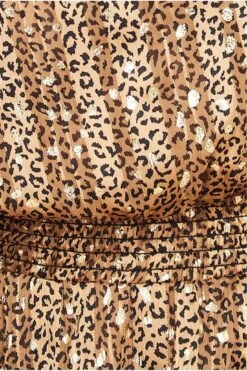 Goddiva Shirred Waist Chiffon Printed Maxi - Leopard Print -Liquosmi Store Keozob6C 14679