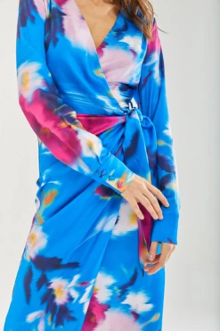 Liquorish Floral Satin Wrap Midi Dress -Liquosmi Store L0KUXpMf 15403