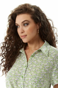 Liquorish Sage And Purple Floral Midi Dress -Liquosmi Store MF4mVSAx 10059