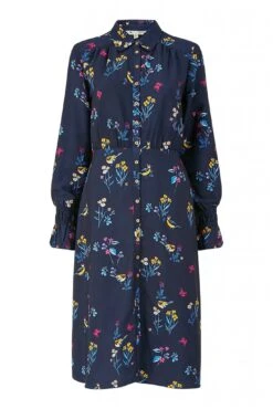 Yumi Recycled Navy Bird Print Shirt Dress -Liquosmi Store MTvXbk6X 14474