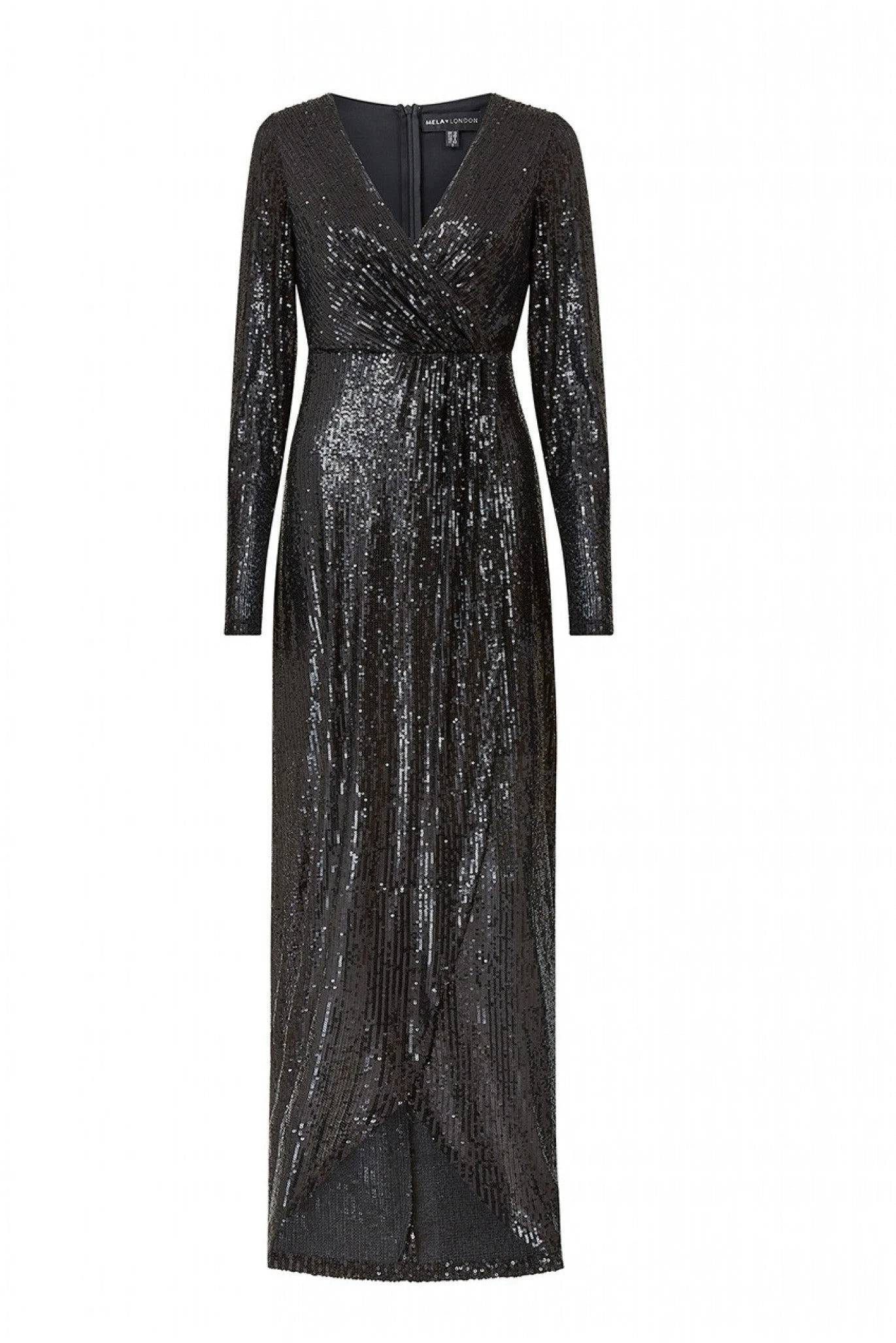 Mela London Black Sequin Wrap Maxi Dress 3 Mela London Black Sequin Wrap Maxi Dress - Image 3
