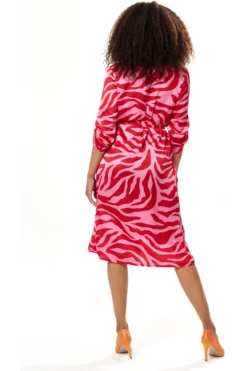 Liquorish Pink And Red Zebra Print Midi Shirt Dress 6 Liquorish Pink And Red Zebra Print Midi Shirt Dress -Liquosmi Store OFQHlv33 15398