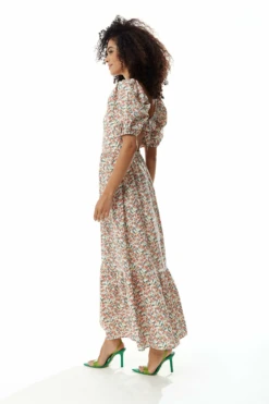 Liquorish Red Floral Maxi Dress With Cut Out Back -Liquosmi Store OhoGNOMv 10080