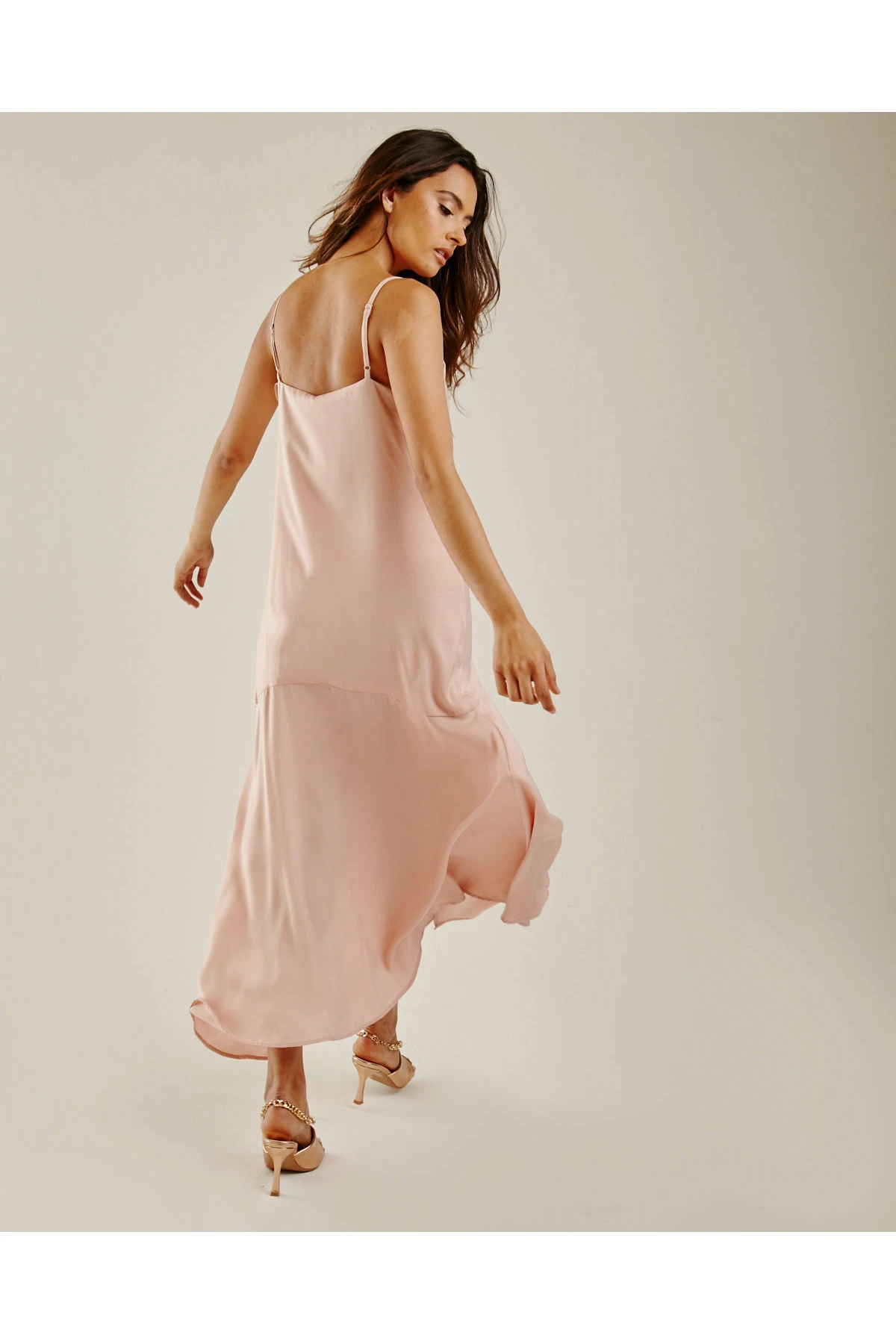 Dusty Pink Silky Slip On Dress 3 Dusty Pink Silky Slip On Dress - Image 3
