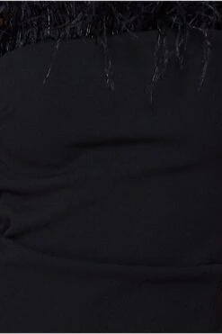 Goddiva Feather Boobtube Midi Dress - Black 10 Goddiva Feather Boobtube Midi Dress - Black -Liquosmi Store Png2J4yN 13266