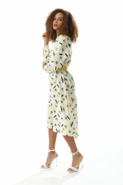 Liquorish Yellow Floral Midi Shirt Dress In White With Belt 8 Liquorish Yellow Floral Midi Shirt Dress In White With Belt -Liquosmi Store Q7M5axs8 10425