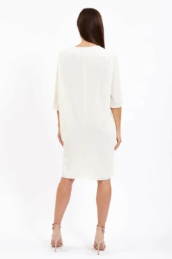 Liquorish Divine White Relaxed Fit Midi Dress With Pockets -Liquosmi Store QHY6tKcL 8333