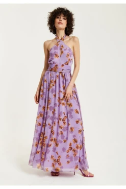 Liquorish Purple Floral Halter Neck Dress -Liquosmi Store QQxIlV5h 15637