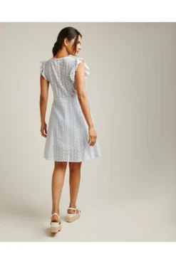 Dusty Pink Wrapped Broderie Dress | Blue -Liquosmi Store QRWqC8S6 11558