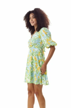 Liquorish Yellow Floral Summer Dress With Tie Waist -Liquosmi Store Qf6UHwPi 10460