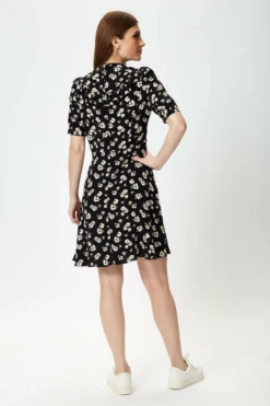 Liquorish Black Floral Mini Dress With Frill Details 7 Liquorish Black Floral Mini Dress With Frill Details -Liquosmi Store Qgpv0S4p 8388
