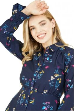 Yumi Recycled Navy Bird Print Shirt Dress -Liquosmi Store QwGR6rAF 14474