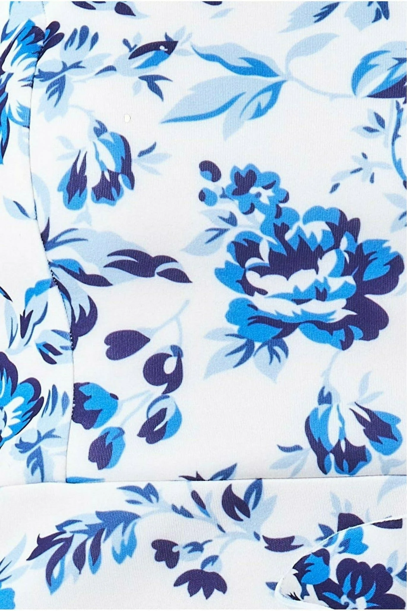 Goddiva Bow Bandeau Midi With Ruffles - Blue Print 4 Goddiva Bow Bandeau Midi With Ruffles - Blue Print - Image 4