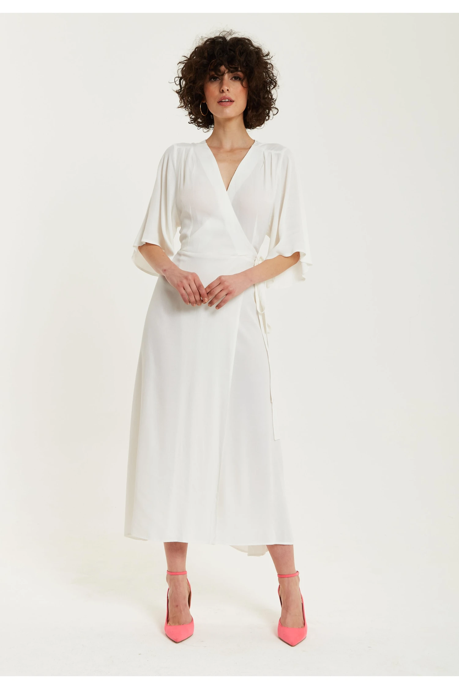 Liquorish Midi Wrap Dress In White 2 Liquorish Midi Wrap Dress In White - Image 2