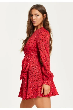 Liquorish Heart Print Mini Wrap Dress -Liquosmi Store T7k0zwPt 14954