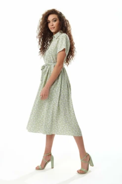 Liquorish Sage And Purple Floral Midi Dress -Liquosmi Store Tr4tFi9P 10059