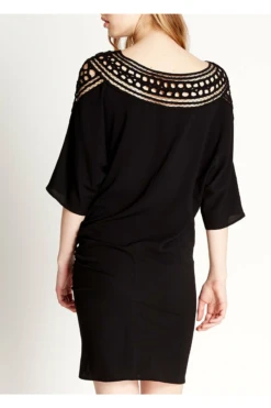 Liquorish Divine Grace Black Mini Dress With Crochet Insert -Liquosmi Store TvuOfrY9 8287