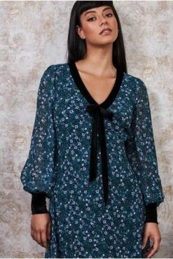 Goddiva Printed Necktie Midi Dress - Emerald Green 6 Goddiva Printed Necktie Midi Dress - Emerald Green -Liquosmi Store UEh3uxfA 5490