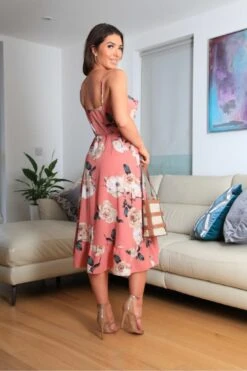 Double Second Pink Strappy Wrap Front Frill Detail Dress -Liquosmi Store Uq25Yu8c 15377