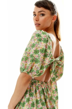 Liquorish Green Floral Maxi Dress With Cut Out Back 9 Liquorish Green Floral Maxi Dress With Cut Out Back -Liquosmi Store VCF2Ynec 10805