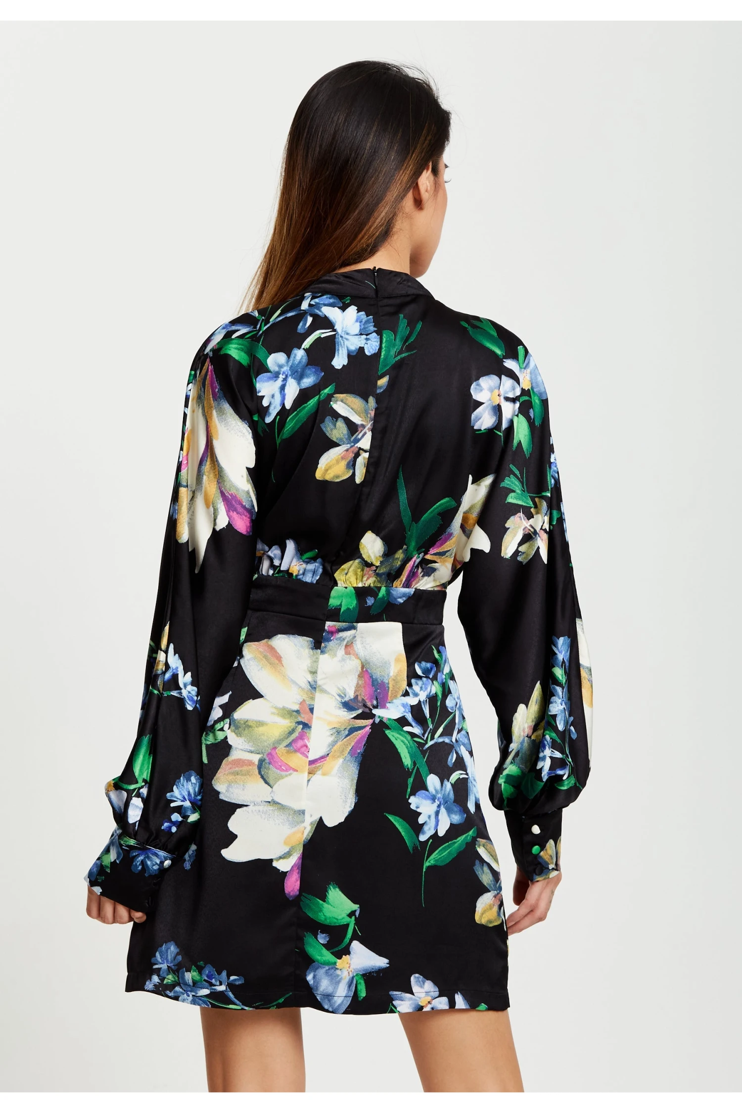 Liquorish Elegant Floral Print Mini Wrap Dress 5 Liquorish Elegant Floral Print Mini Wrap Dress - Image 5