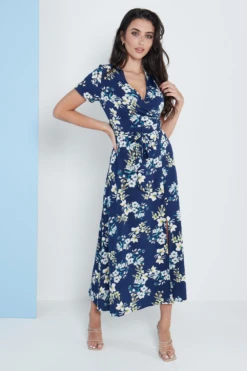 Lilura London Wrap Front Maxi Dress In Navy Blue Floral 9 Lilura London Wrap Front Maxi Dress In Navy Blue Floral -Liquosmi Store XGx6r1s9 15699