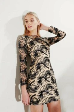 Aftershock London Sequin Long Sleeve Bodycon Dress -Liquosmi Store Y5pW6wYt 7483